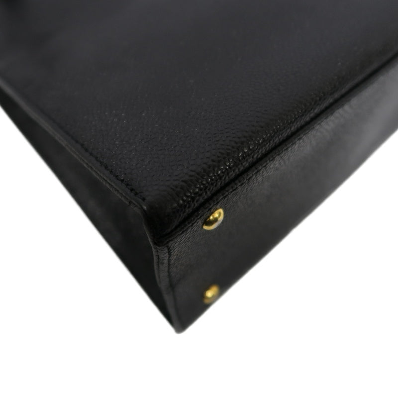 CHANEL Tote Bag Caviar Skin Black Gold Hardware CHANEL Black Calfskin Leather Tote Shoulder Bag