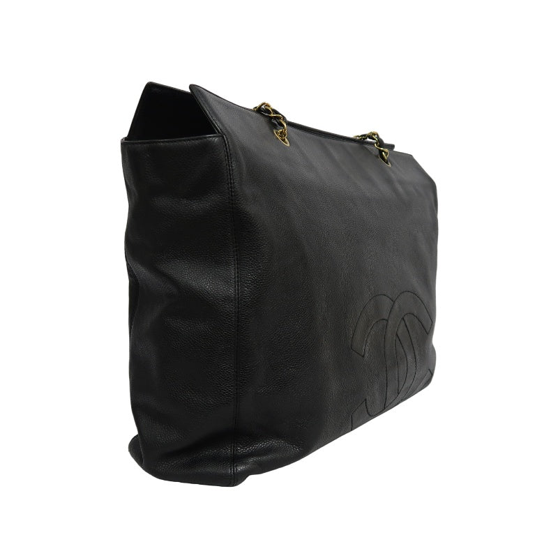 CHANEL Coco Mark Tote Bag, Caviar Skin, Black with Gold-Tone Hardware