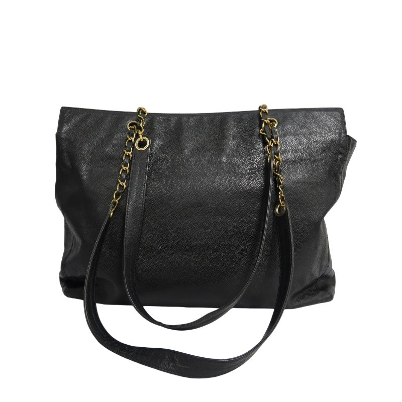 CHANEL Coco Mark Tote Bag, Caviar Skin, Black with Gold-Tone Hardware