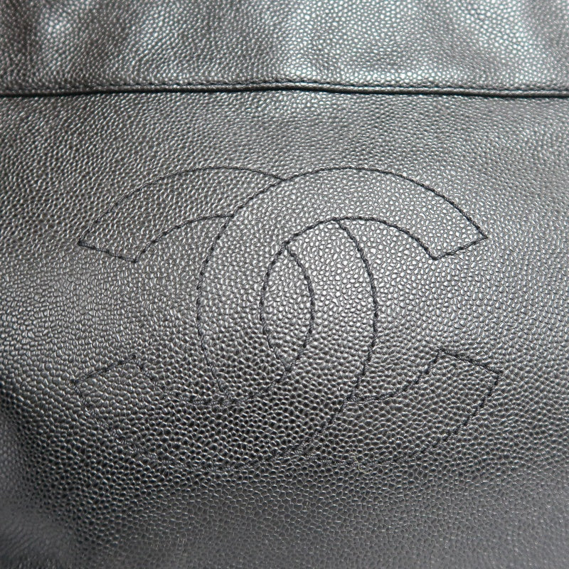 CHANEL Black Caviar Leather Tote Shoulder Bag