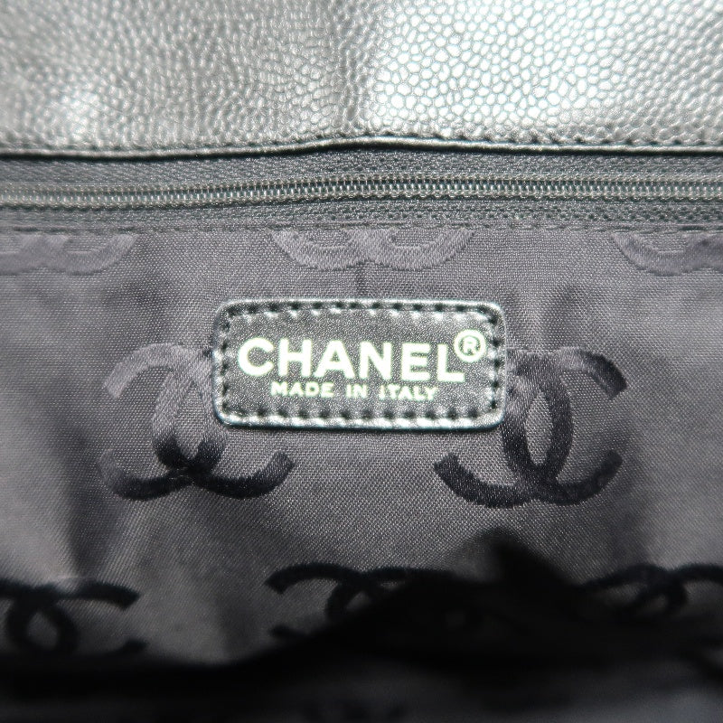 CHANEL Black Caviar Leather Tote Shoulder Bag