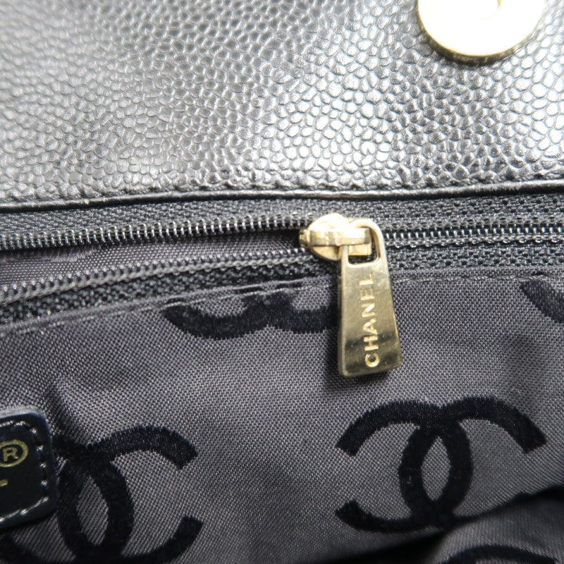 CHANEL Black Caviar Leather Tote Shoulder Bag