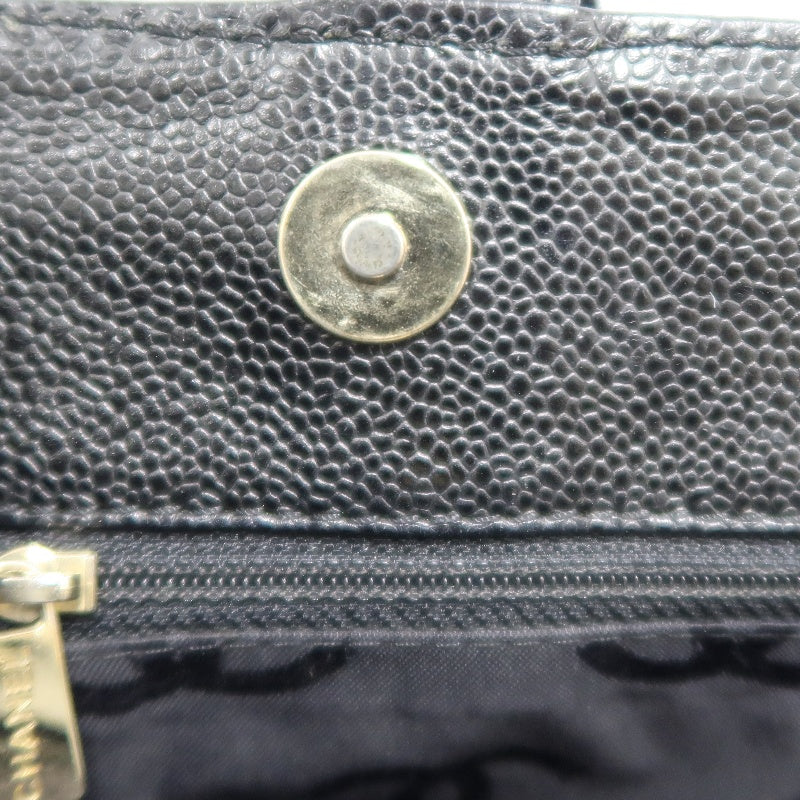 CHANEL Black Caviar Leather Tote Shoulder Bag
