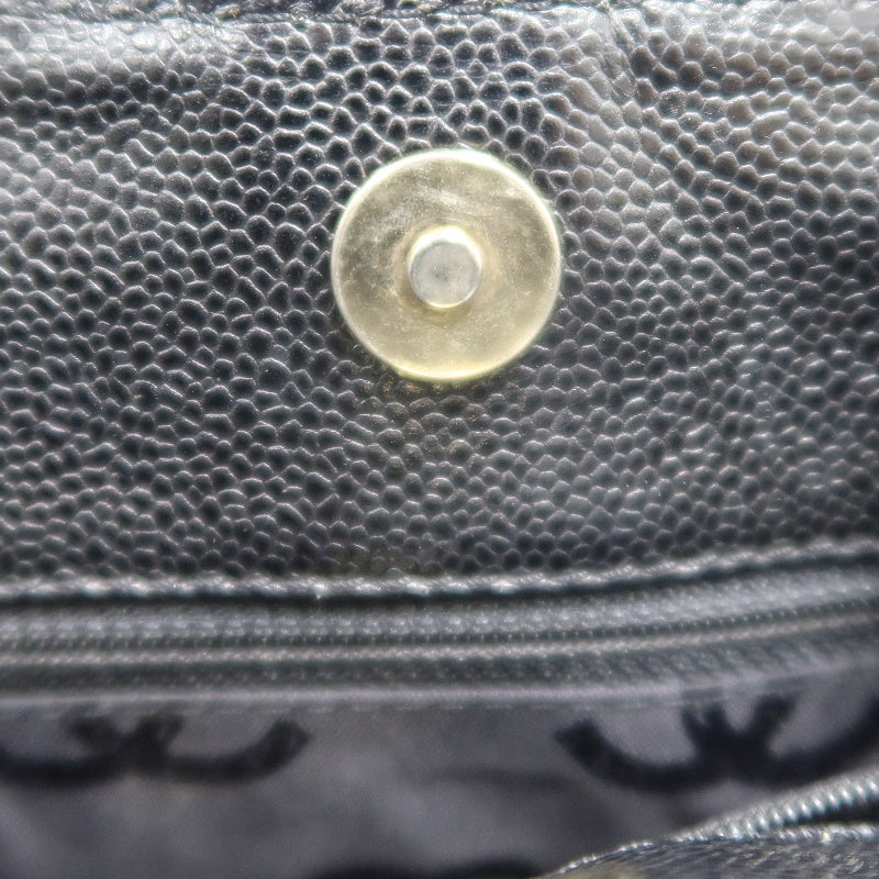 CHANEL Black Caviar Leather Tote Shoulder Bag