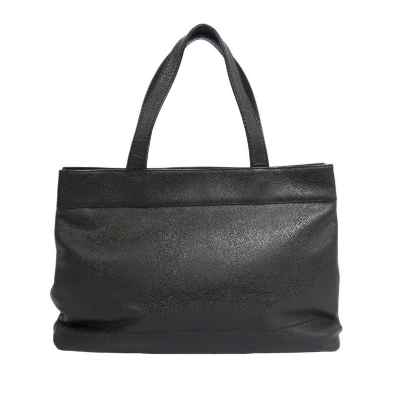 CHANEL Black Caviar Leather Tote Shoulder Bag