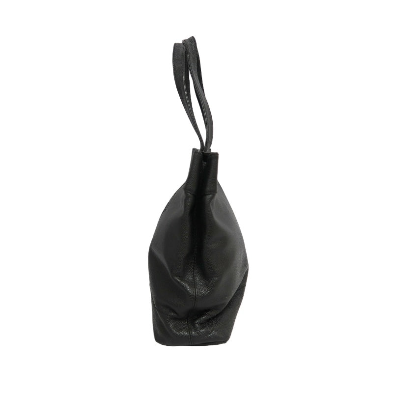 CHANEL Black Caviar Leather Tote Shoulder Bag