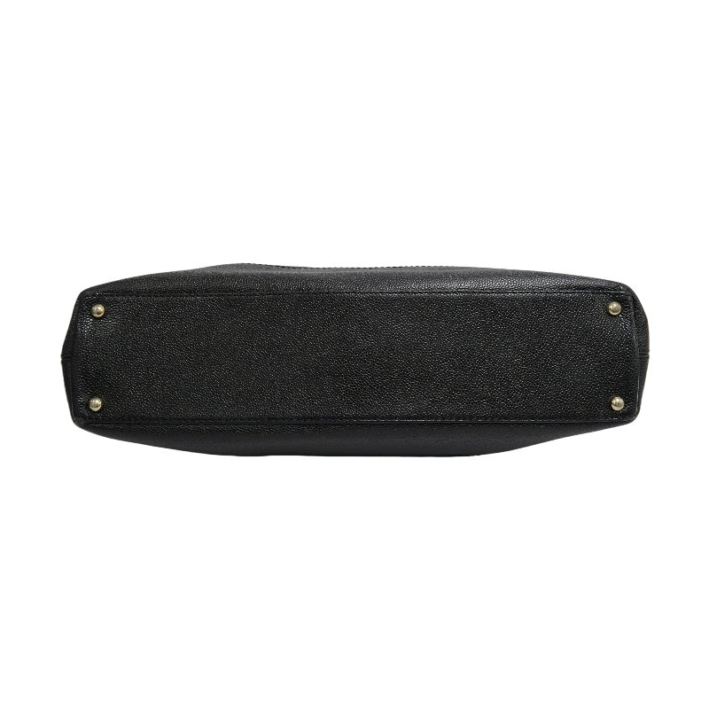 CHANEL Black Caviar Leather Tote Shoulder Bag