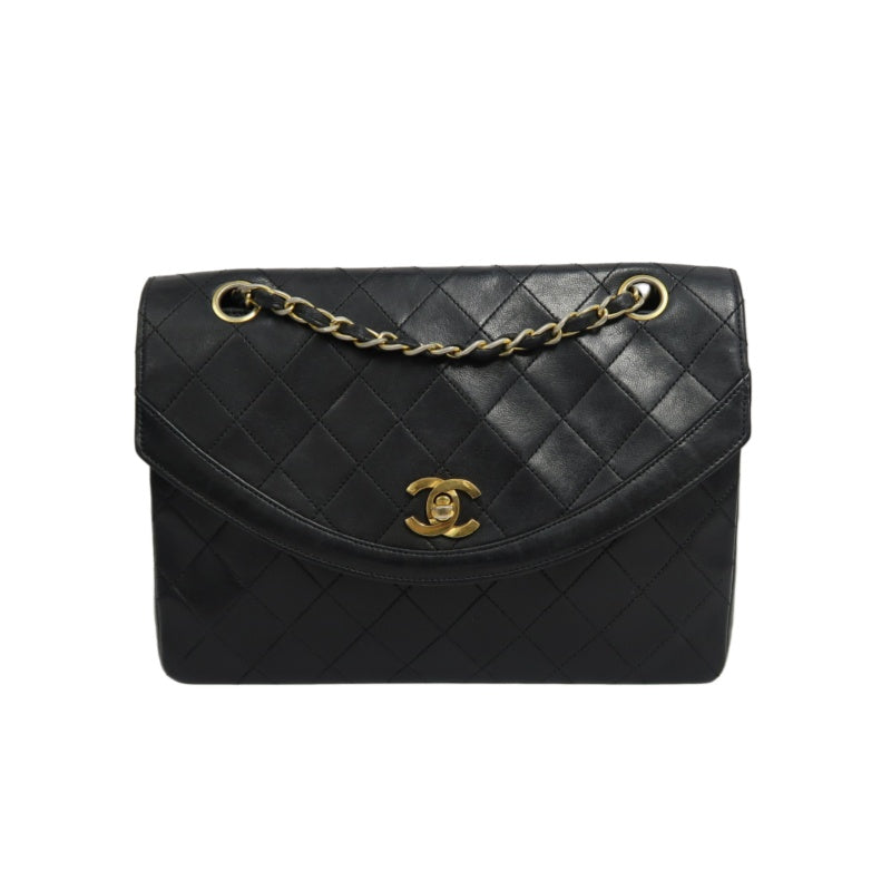 CHANEL Classic Flap Matelasse Shoulder Bag, Black Lambskin, Gold-Tone Hardware