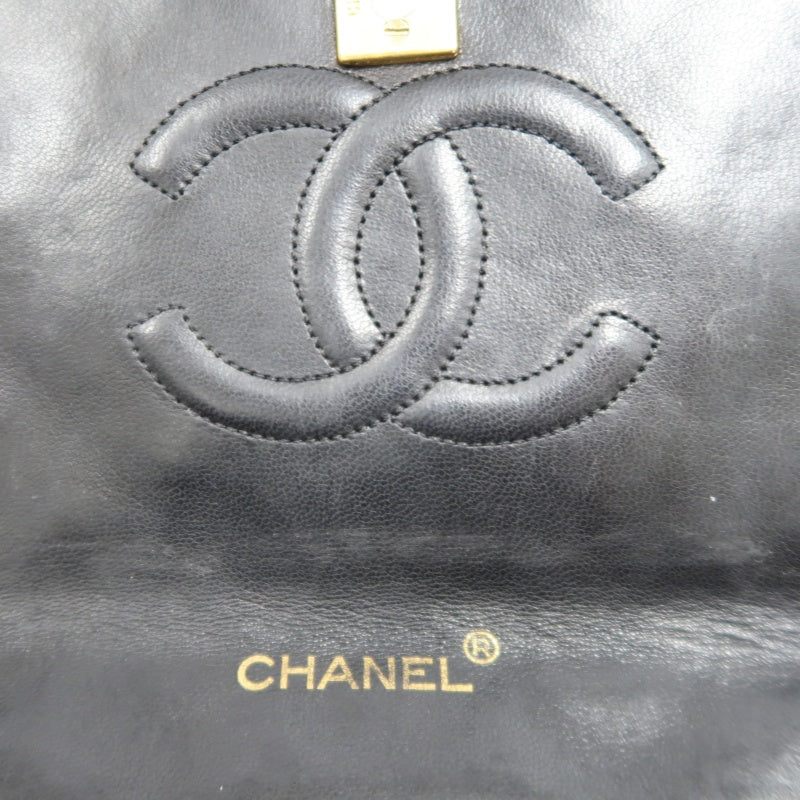 CHANEL Classic Flap Matelasse Shoulder Bag, Black Lambskin, Gold-Tone Hardware