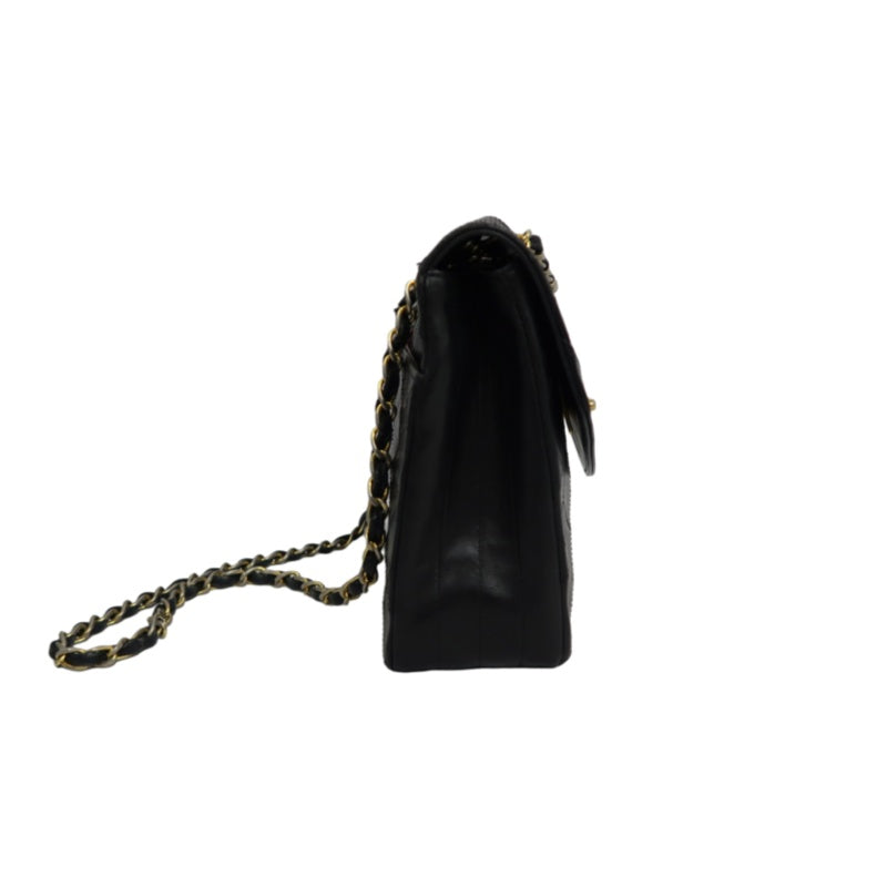 CHANEL Classic Flap Matelasse Shoulder Bag, Black Lambskin, Gold-Tone Hardware