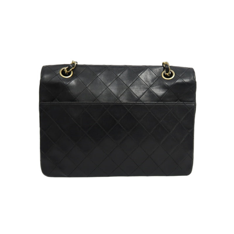 CHANEL Classic Flap Matelasse Shoulder Bag, Black Lambskin, Gold-Tone Hardware