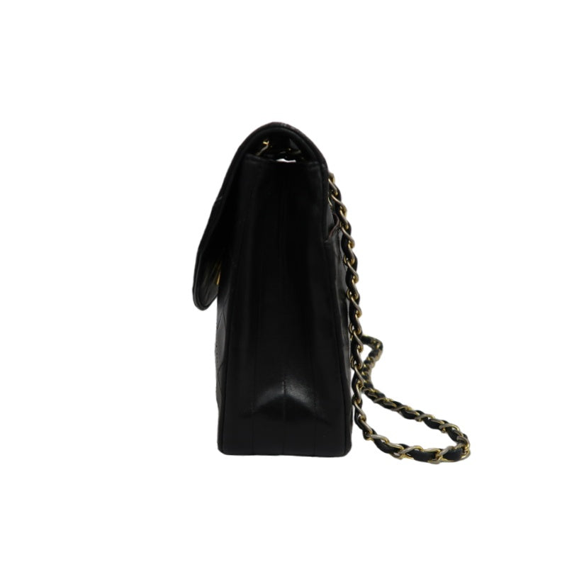 CHANEL Classic Flap Matelasse Shoulder Bag, Black Lambskin, Gold-Tone Hardware