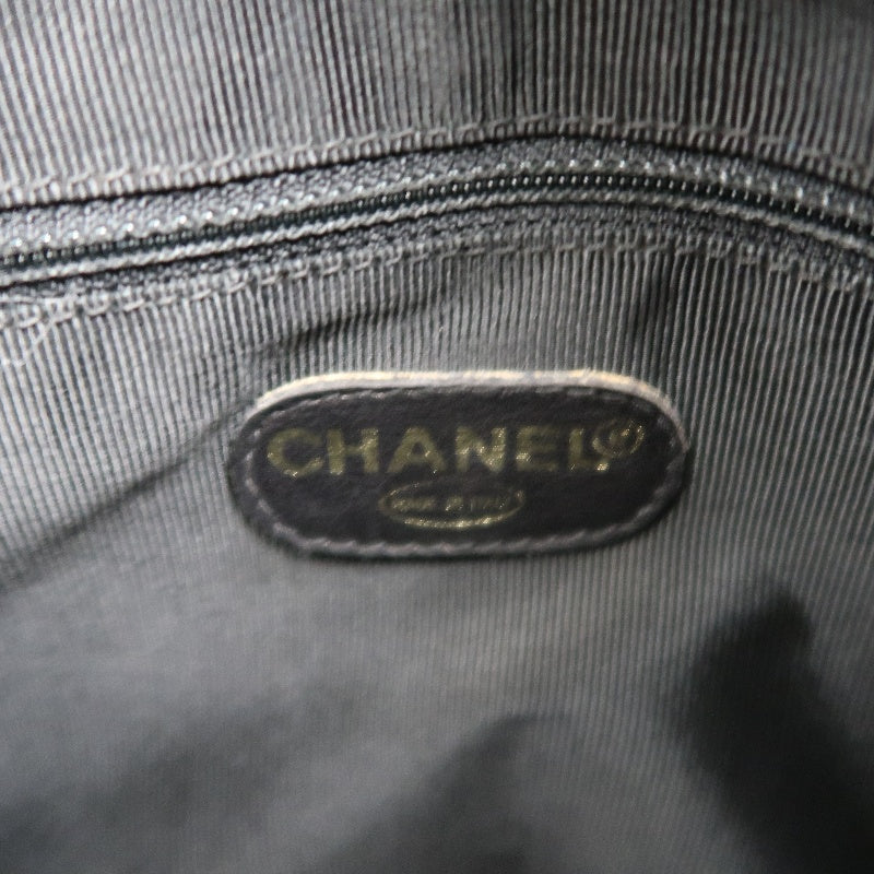 CHANEL Black Caviar Leather GST Shoulder Bag with Gold-Tone Hardware