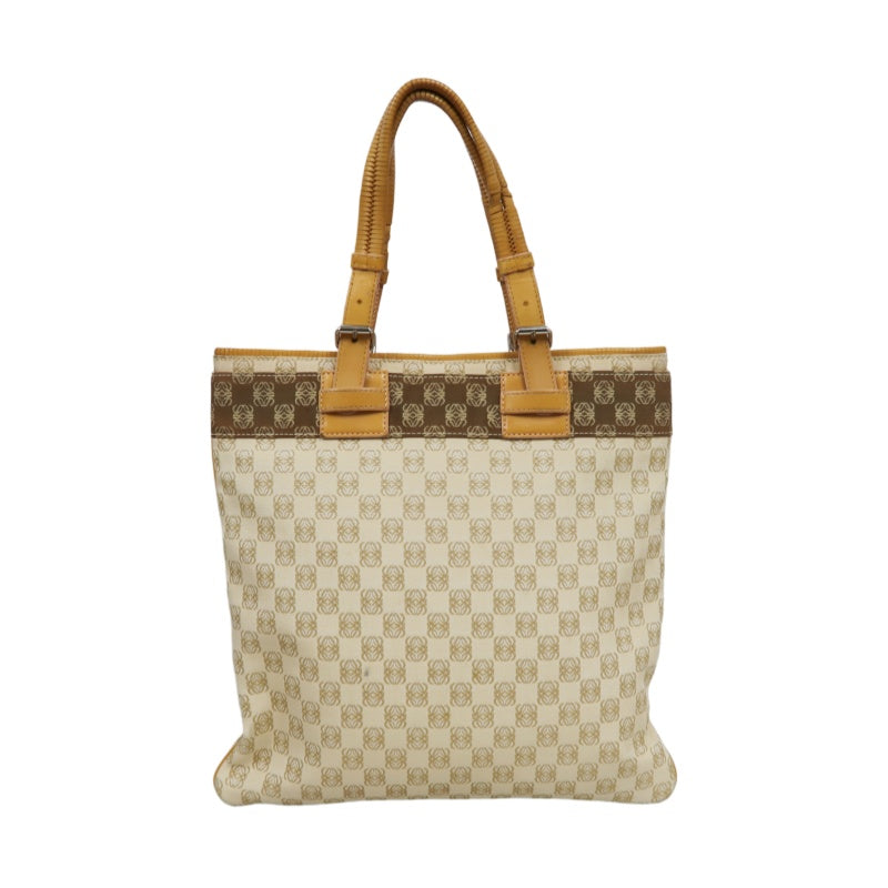 LOEWE Tote Bag, Canvas, Beige, Beige Monogram, Canvas Tote Shoulder Bag