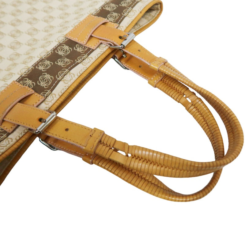 LOEWE Tote Bag, Canvas, Beige, Beige Monogram, Canvas Tote Shoulder Bag