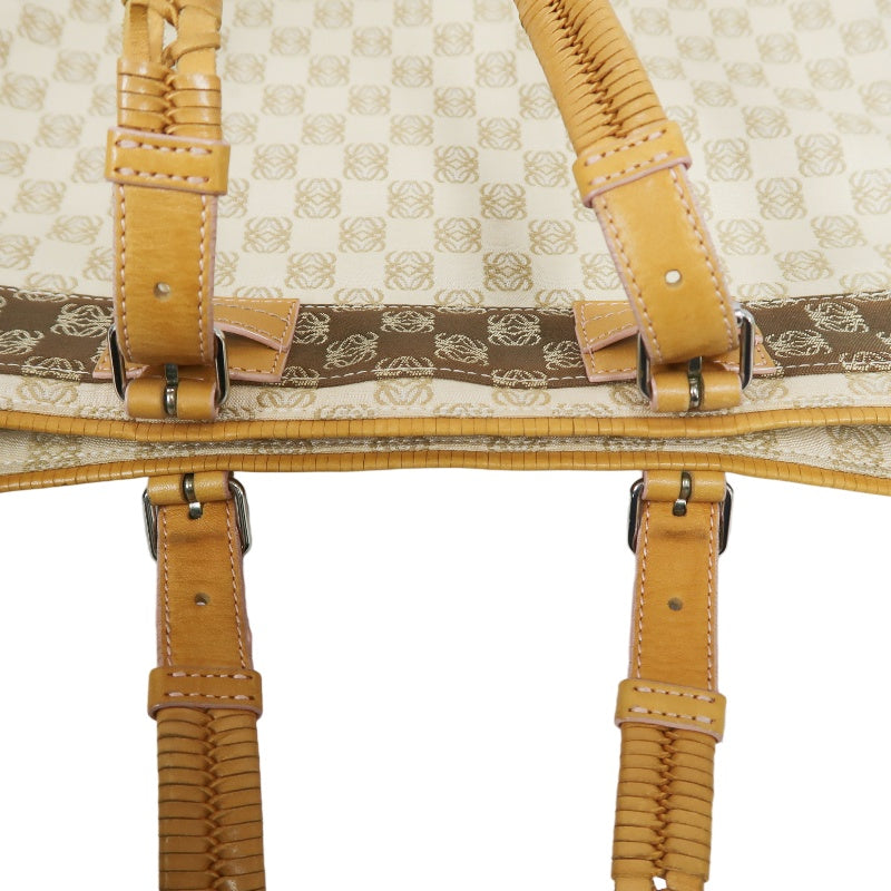LOEWE Tote Bag, Canvas, Beige, Beige Monogram, Canvas Tote Shoulder Bag