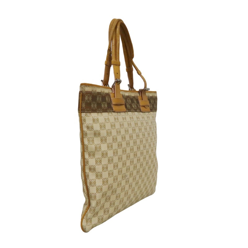 LOEWE Tote Bag, Canvas, Beige, Beige Monogram, Canvas Tote Shoulder Bag