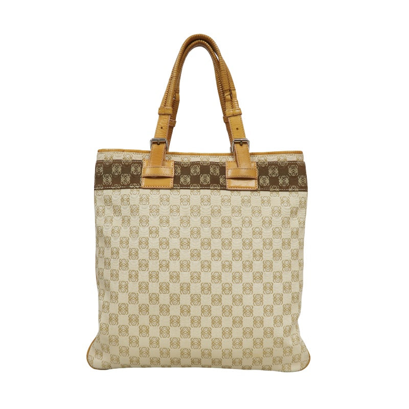 LOEWE Tote Bag, Canvas, Beige, Beige Monogram, Canvas Tote Shoulder Bag