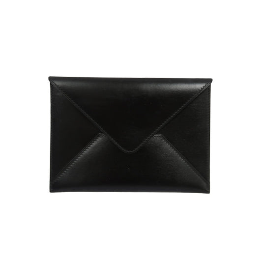 HERMES Enveloppe Trio Wallet Calfskin Black with Box
