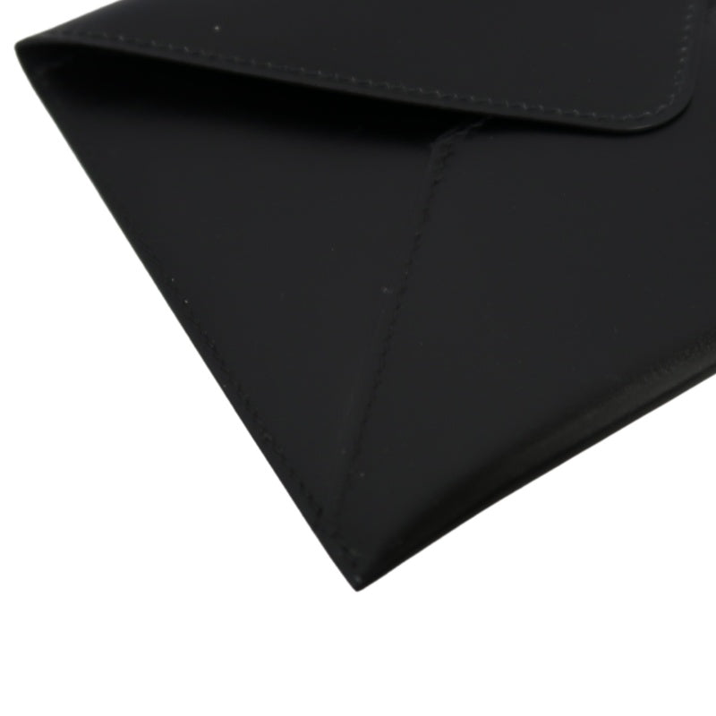 HERMES Enveloppe Trio Wallet Calfskin Black with Box