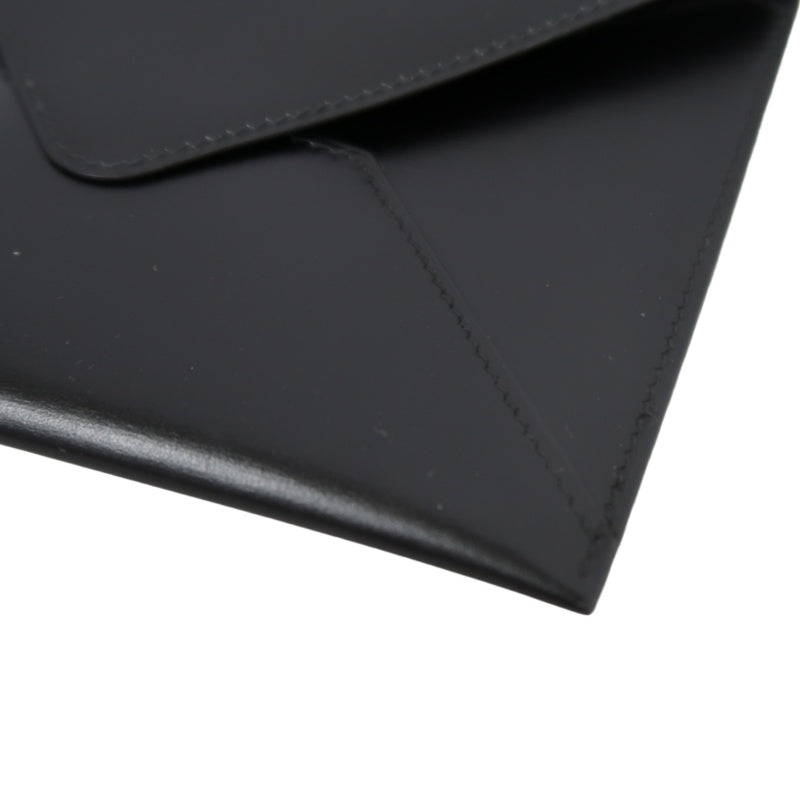 HERMES Enveloppe Trio Wallet Calfskin Black with Box