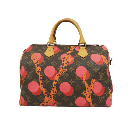 LOUIS VUITTON Vuitton Speedy 30 Ramage Coral Monogram Handbag Brown With 2 Padlocks and Keys LV PVC Monogram Red Coral Boston 30 Handbag