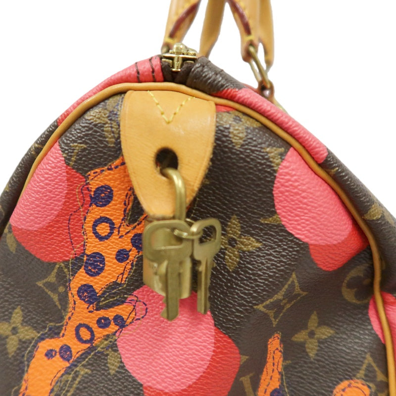 LOUIS VUITTON Vuitton Speedy 30 Ramage Coral Monogram Handbag Brown With 2 Padlocks and Keys LV PVC Monogram Red Coral Boston 30 Handbag