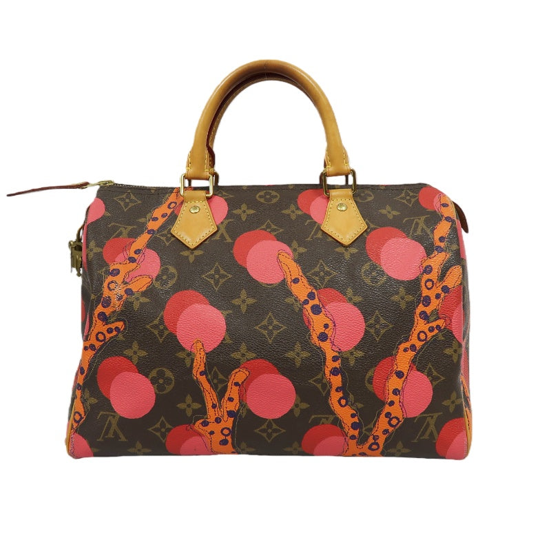 LOUIS VUITTON Vuitton Speedy 30 Ramage Coral Monogram Handbag Brown With 2 Padlocks and Keys LV PVC Monogram Red Coral Boston 30 Handbag