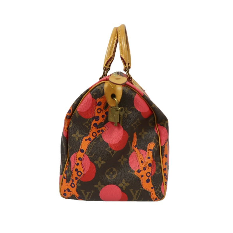 LOUIS VUITTON Vuitton Speedy 30 Ramage Coral Monogram Handbag Brown With 2 Padlocks and Keys LV PVC Monogram Red Coral Boston 30 Handbag
