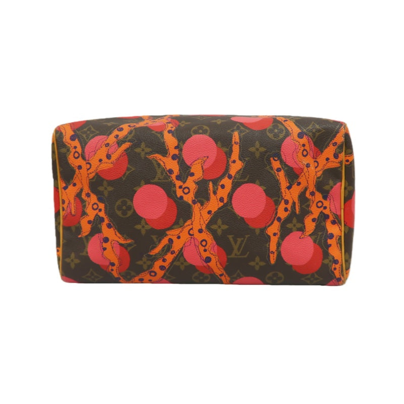 LOUIS VUITTON Vuitton Speedy 30 Ramage Coral Monogram Handbag Brown With 2 Padlocks and Keys LV PVC Monogram Red Coral Boston 30 Handbag