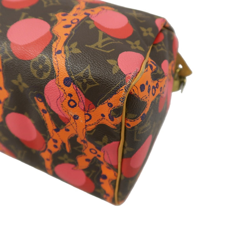 LOUIS VUITTON Vuitton Speedy 30 Ramage Coral Monogram Handbag Brown With 2 Padlocks and Keys LV PVC Monogram Red Coral Boston 30 Handbag