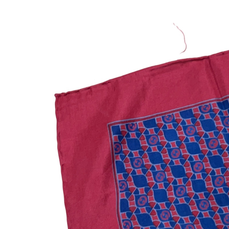 GUCCI red and navy check scarf/handkerchief, no care label