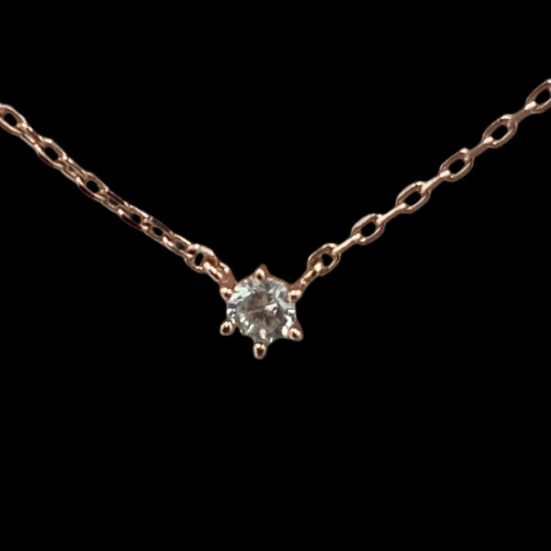 4°C Sterling Silver 925 Pink Gold Plated Necklace with Crystals