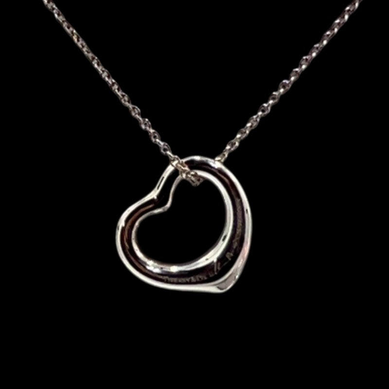 TIFFANY & Co. SV925 silver Open Heart necklace, like new
