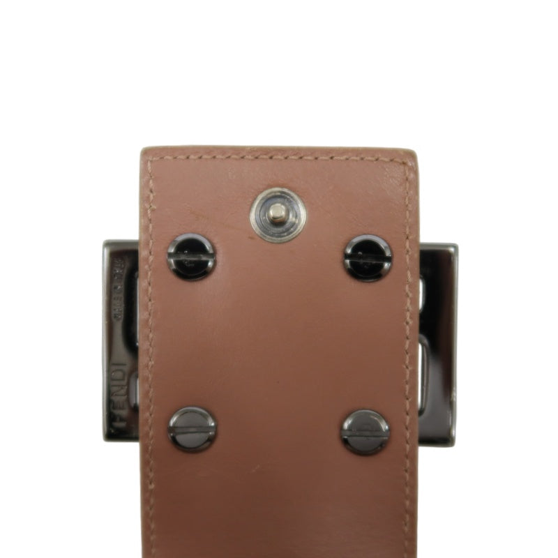 FENDI Zucca Bifold Wallet Canvas Leather Beige Brown Silver FF Hardware