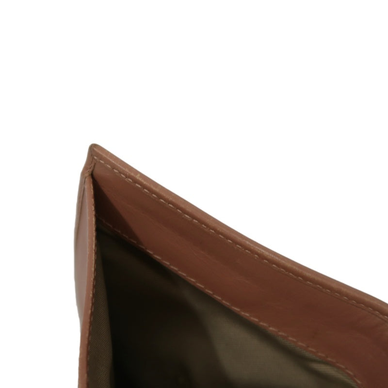 FENDI Zucca Bifold Wallet Canvas Leather Beige Brown Silver FF Hardware
