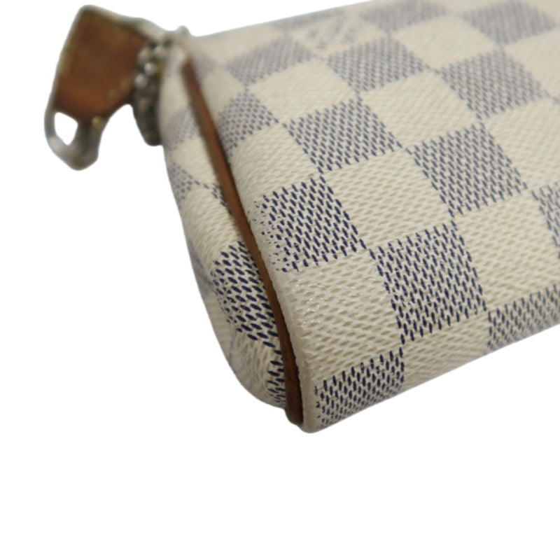 Louis Vuitton Eva Damier Azur Shoulder Bag, White with Gold Hardware, Includes Strap, PVC Material