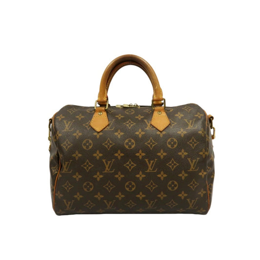 LOUIS VUITTON Speedy 30 Monogram Canvas Shoulder Bag Brown