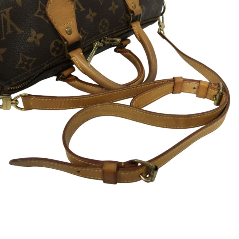 LOUIS VUITTON Speedy 30 Monogram Canvas Shoulder Bag Brown
