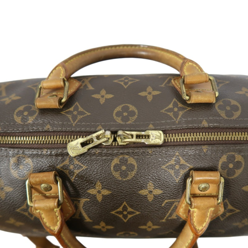 LOUIS VUITTON Speedy 30 Monogram Canvas Shoulder Bag Brown