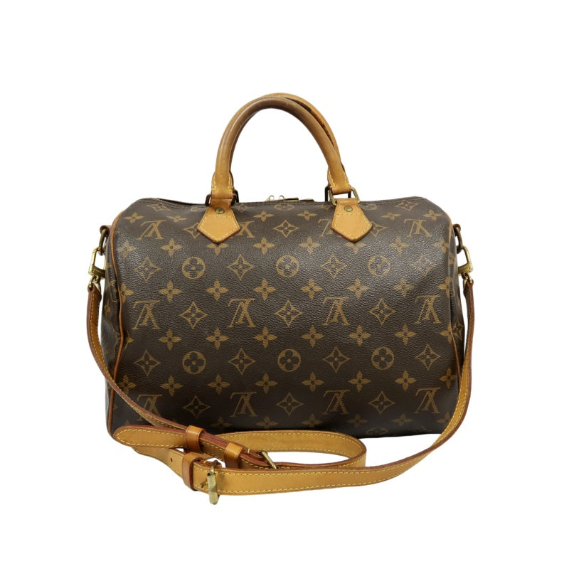 LOUIS VUITTON Speedy 30 Monogram Canvas Shoulder Bag Brown