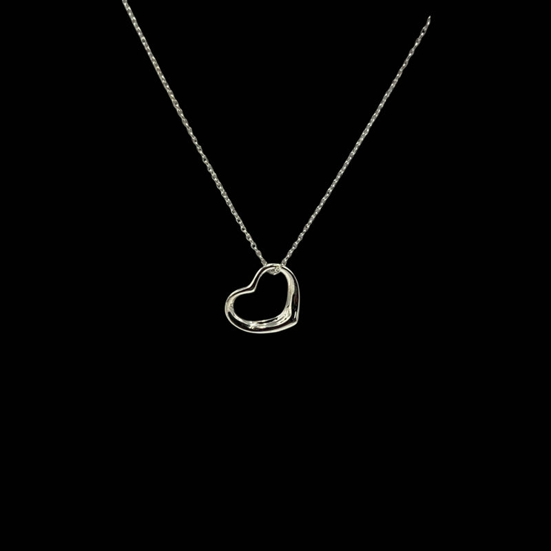 TIFFANY 925 sterling silver necklace, large open heart design