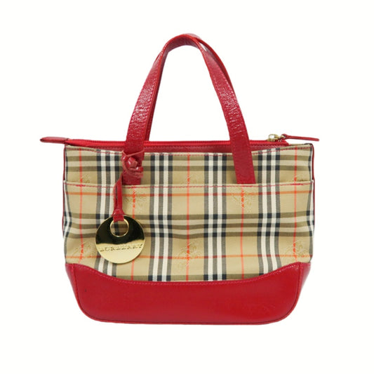 BURBERRY Handbag Nova Check Red Gold Hardware