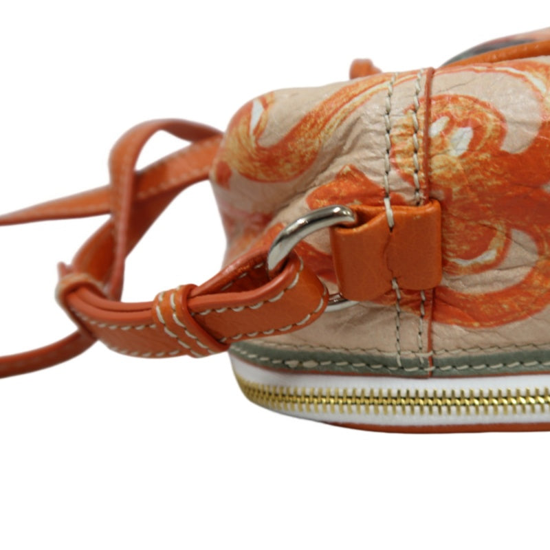 BALENCIAGA Hibiscus Canvas Shoulder/Handbag, Orange, Includes Dust Bag & Instruction Manual