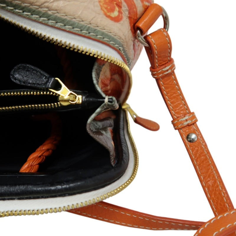 BALENCIAGA Hibiscus Canvas Shoulder/Handbag, Orange, Includes Dust Bag & Instruction Manual