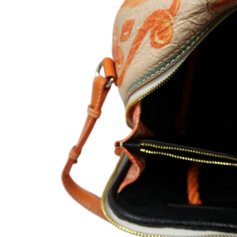 BALENCIAGA Hibiscus Canvas Shoulder/Handbag, Orange, Includes Dust Bag & Instruction Manual
