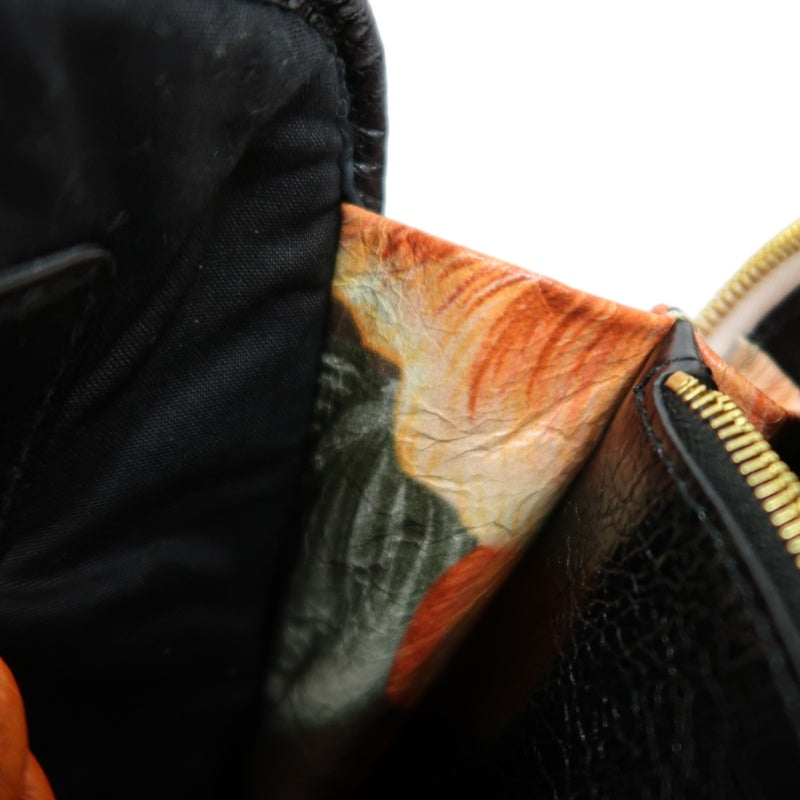 BALENCIAGA Hibiscus Canvas Shoulder/Handbag, Orange, Includes Dust Bag & Instruction Manual