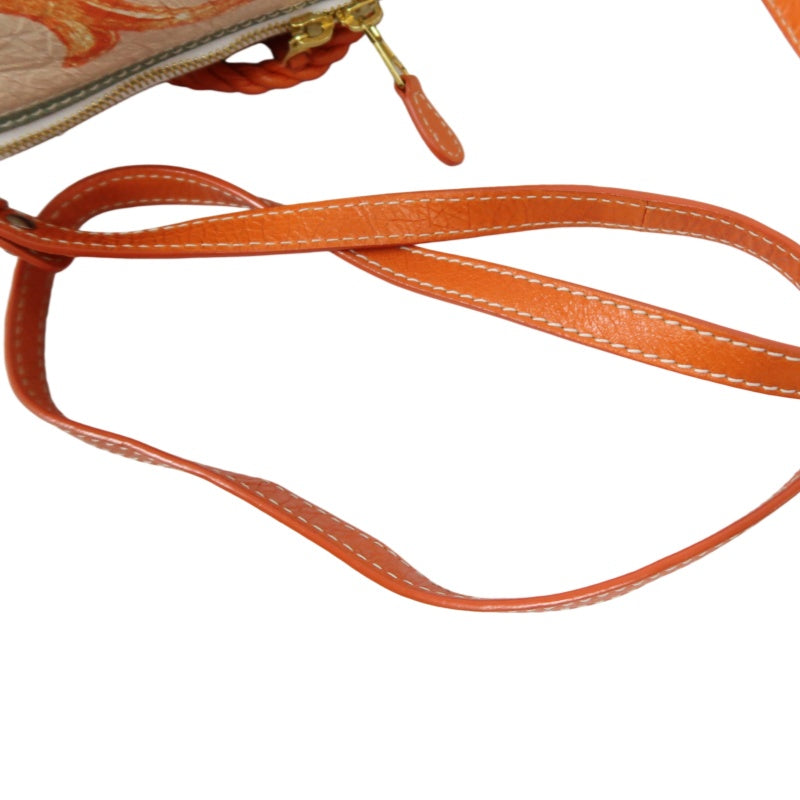 BALENCIAGA Hibiscus Canvas Shoulder/Handbag, Orange, Includes Dust Bag & Instruction Manual