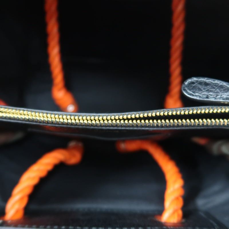 BALENCIAGA Hibiscus Canvas Shoulder/Handbag, Orange, Includes Dust Bag & Instruction Manual