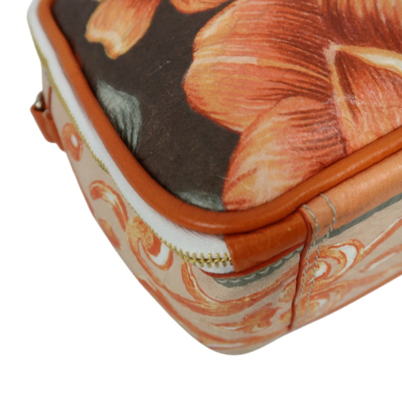 BALENCIAGA Hibiscus Canvas Shoulder/Handbag, Orange, Includes Dust Bag & Instruction Manual